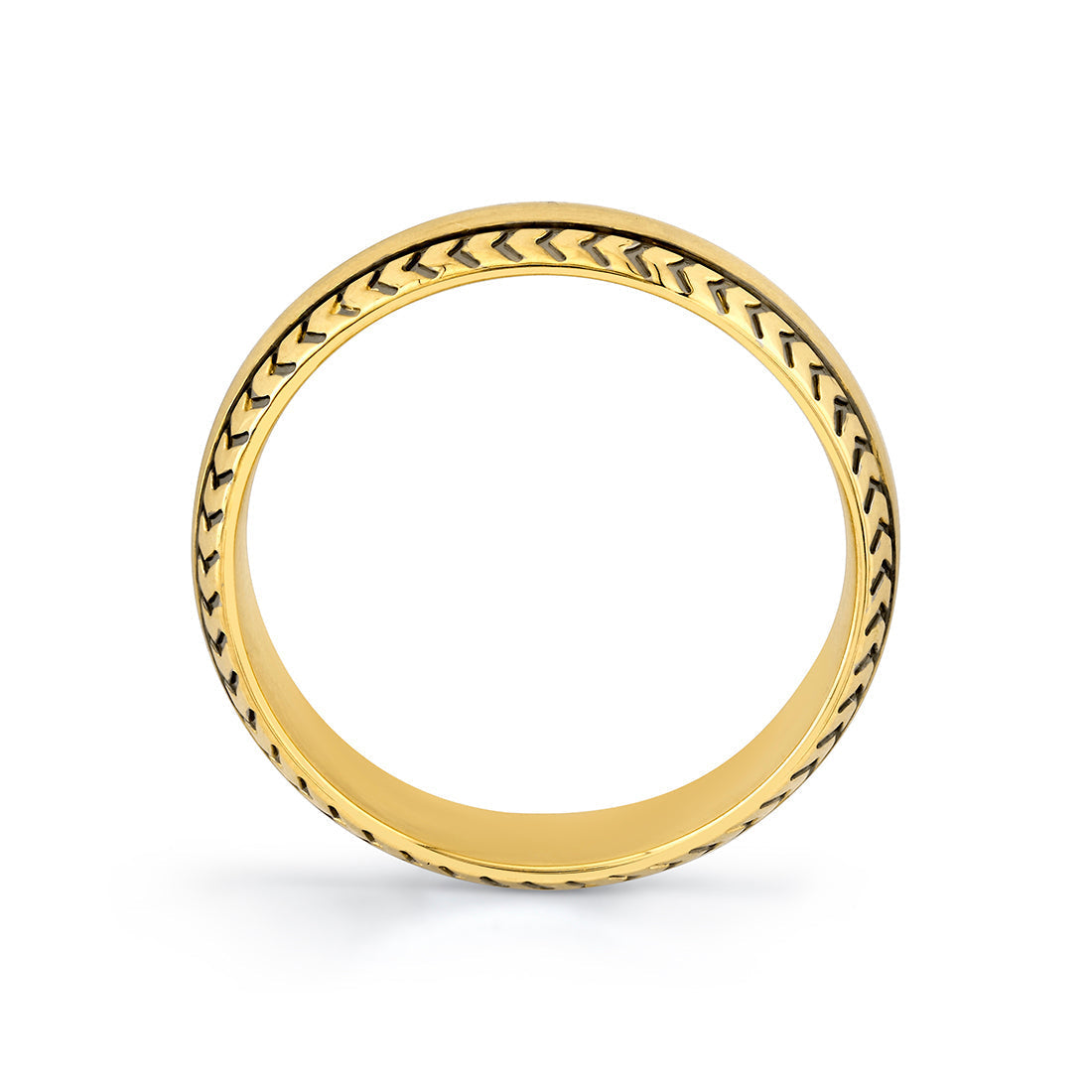 Shell Apex Engraved Mens Band - Felix