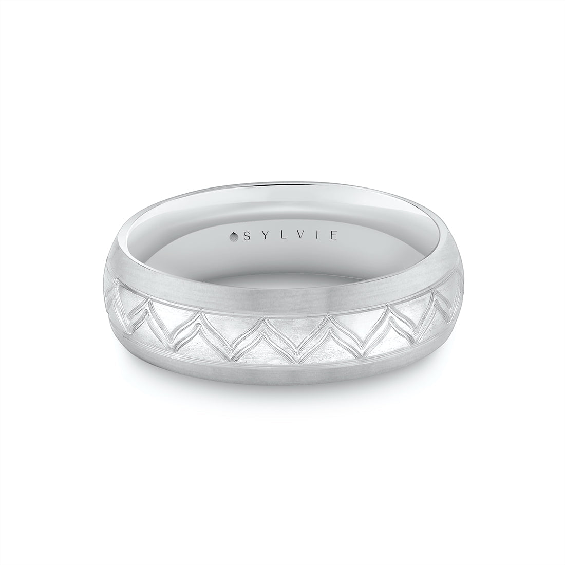 Shell Ascend Two Tone Summit Mens Band - Sterling