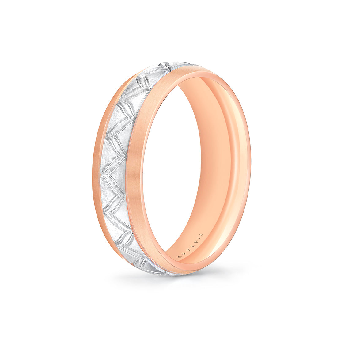 Shell Ascend Two Tone Summit Mens Band - Sterling