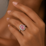 Two Tone Pink Tourmaline and Diamond Ring