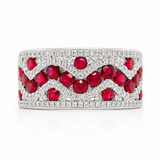 White Gold Ruby and Diamond Statement Ring