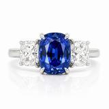Platinum Sapphire and Diamond Three Stone Ring