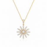 Yellow Gold Diamond Sunburst Necklace