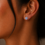 White Gold Tanzanite and Diamond Earrings
