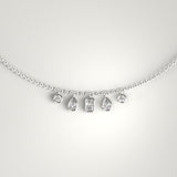 Multi-Shape Diamond Bezel Drop Necklace