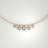 Multi-Shape Diamond Bezel Drop Necklace