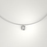 1ct Emerald Cut Diamond Bezel Pendant Necklace