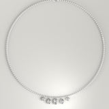 Multi-Shape Diamond Bezel Drop Necklace