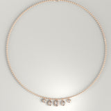 Multi-Shape Diamond Bezel Drop Necklace