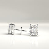 Sabrina Emerald Cut Natural Diamond Stud Earrings