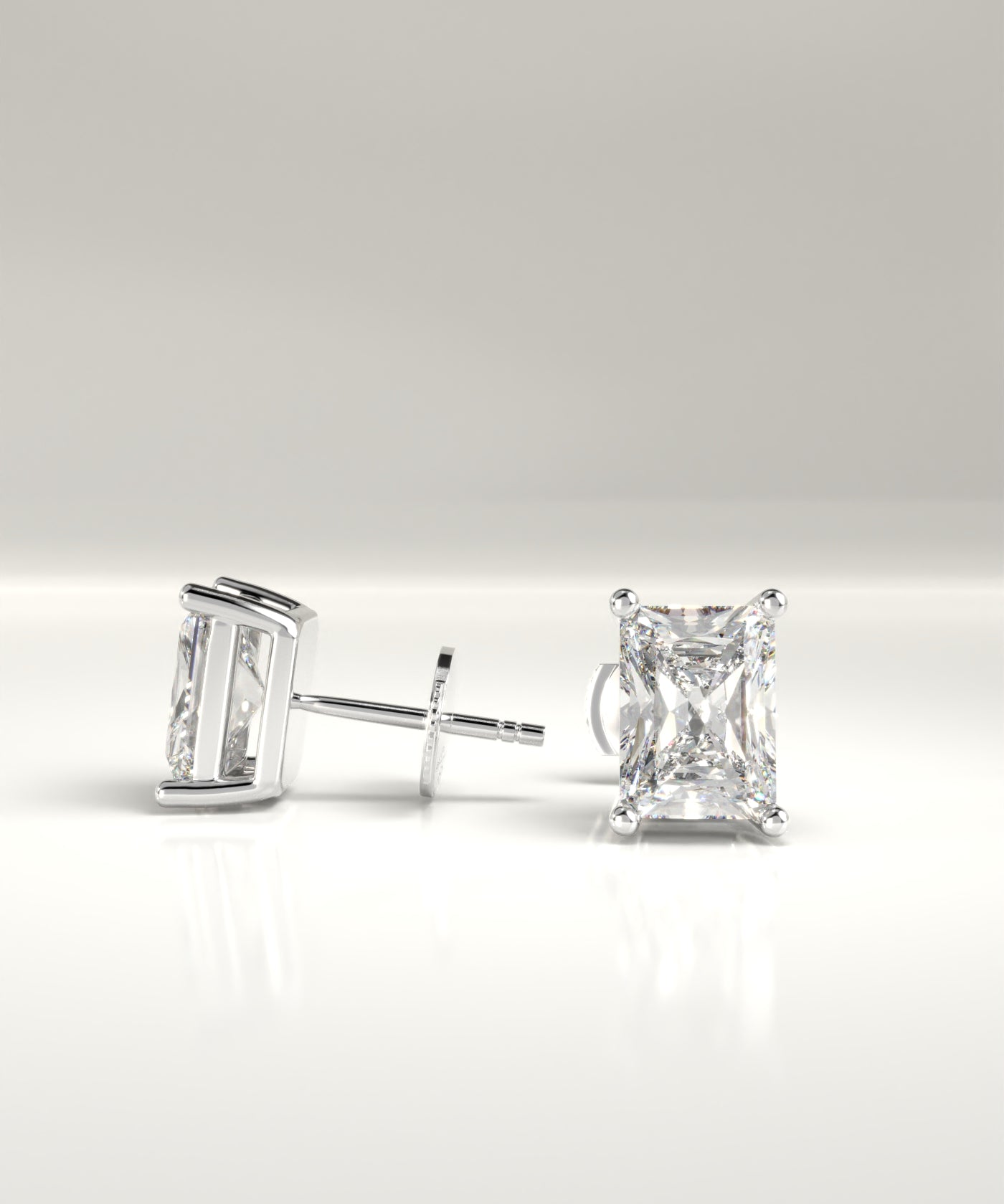 Sabrina Emerald Cut Lab-Grown Diamond Stud Earrings