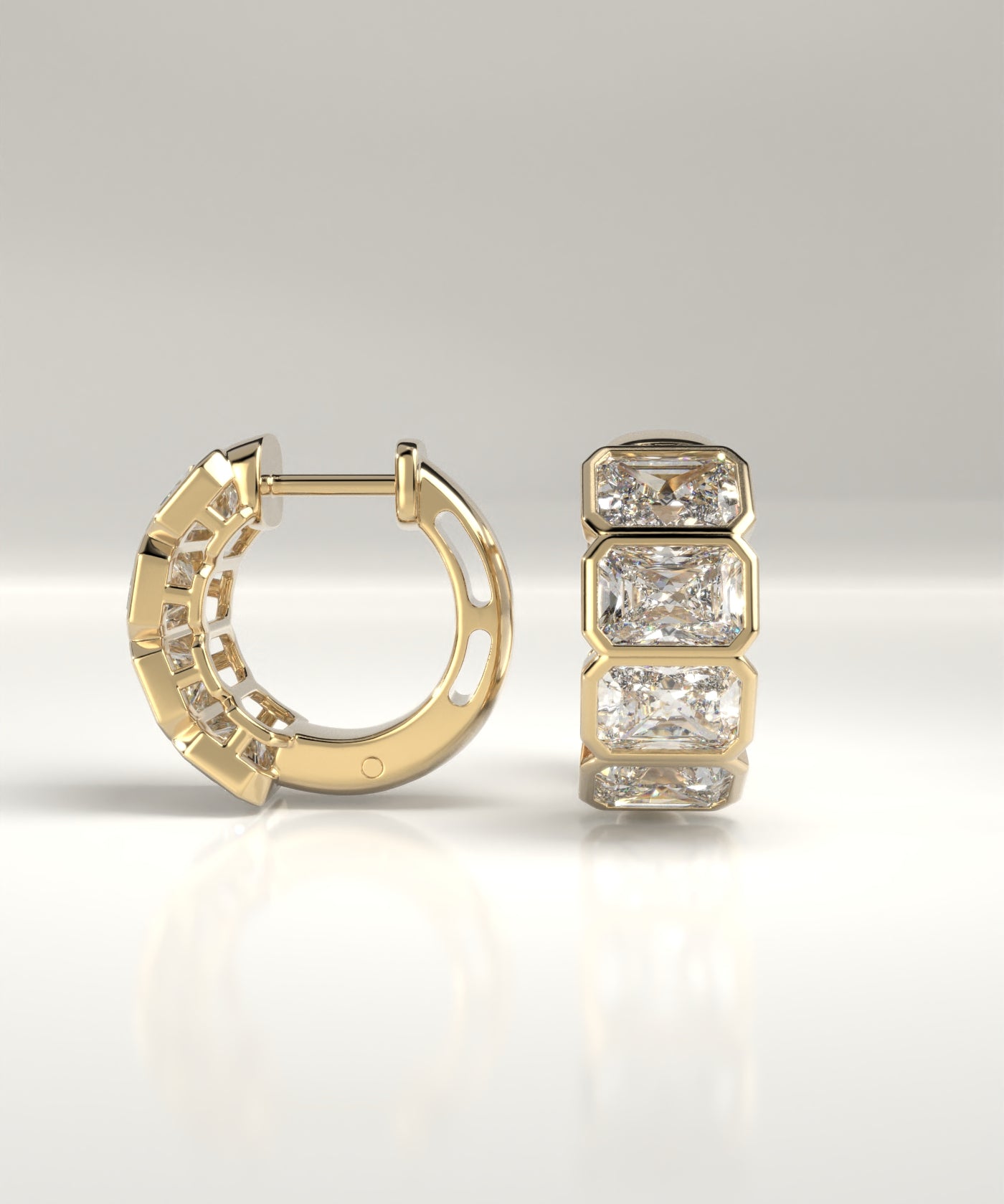 Rachel Emerald-Cut Hoops