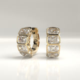 Rachel Emerald-Cut Hoops