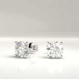 Eliza Round Four Prong Natural Diamond Stud Earrings